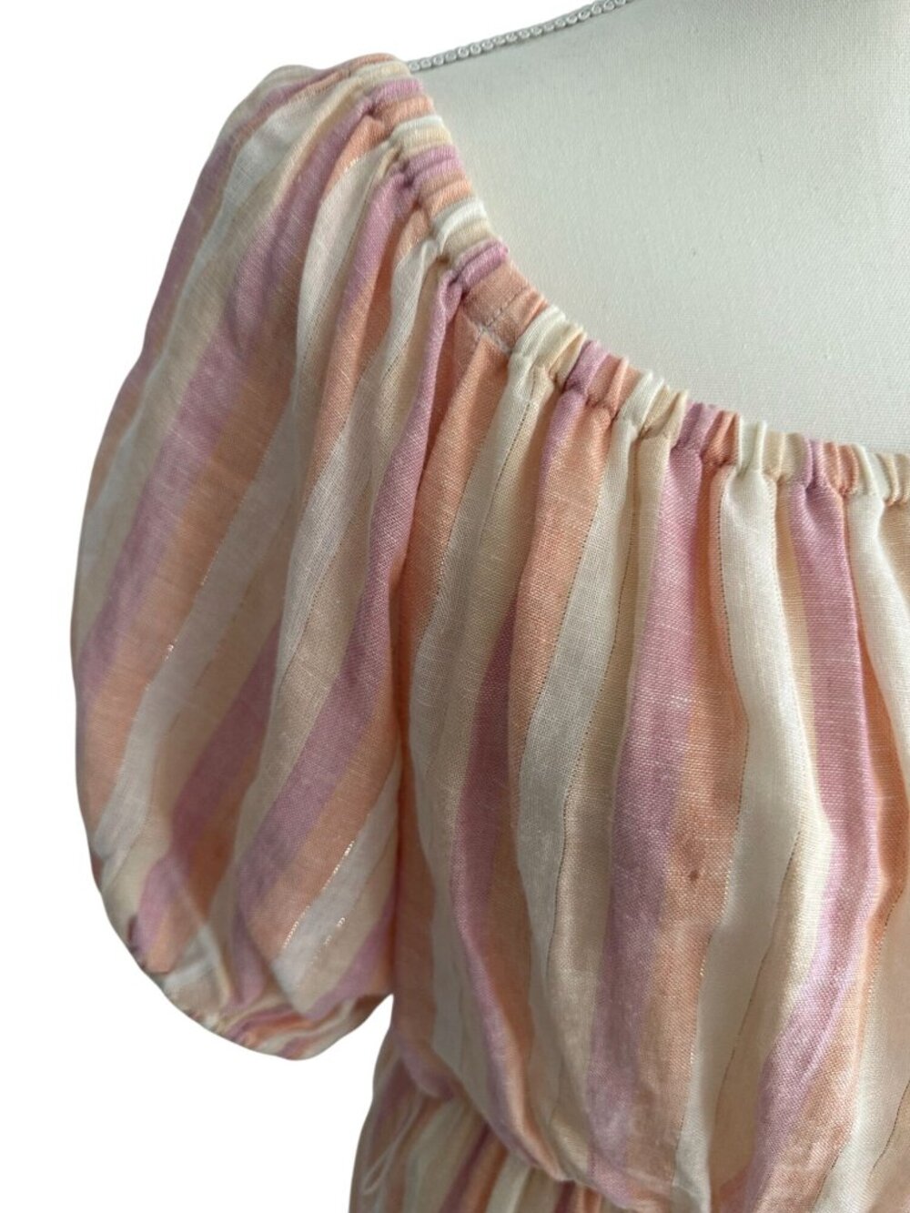 POOKIE & SEBASTIAN Striped Linen Blend Dress Size L - Picture 5 of 12